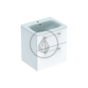 GEBERIT - Selnova Square Umývadlová skrinka 635x588x480 mm, s umývadlom, 2 zásuvky, lesklá biela 501.236.00.1