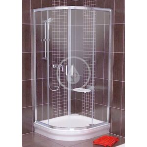 RAVAK - Blix Štvrťkruhový sprchovací kút posuvný štvordielny BLCP4-90, šírka 875 mm – 895 mmx875 mm – 895 mm, rádius 500 mm – farba biela, sklo transparent 3B270100Z1