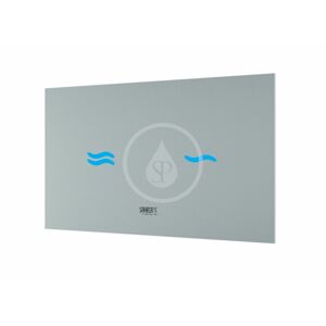 SANELA - Nerezová WC Elektronické dotykové ovládání pro splachování WC, do montážního rámu SLR 21, bílé sklo/modrá SLW 30A