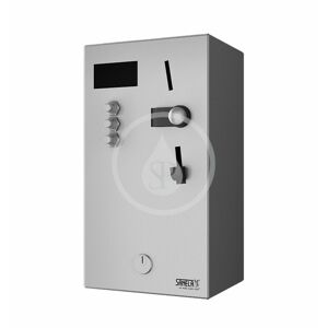 SANELA - Automaty Nástenný mincový automat pre 1-3 sprchy, priame ovládanie, antivandal, matná nerezová SLZA 01LM