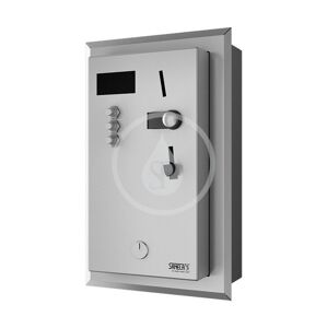 SANELA - Automaty Zabudovateľný mincový automat pre 1-3 sprchy, interaktívne ovládanie, antivandal, matná nerezová SLZA 01LNZ
