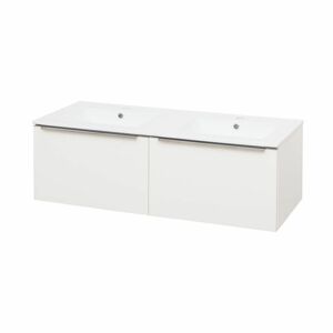 MEREO - Mailo, kúpeľňová skrinka s keramickým umývadlom, bílá, 4 zásuvky, 1210x476x365 mm CN518