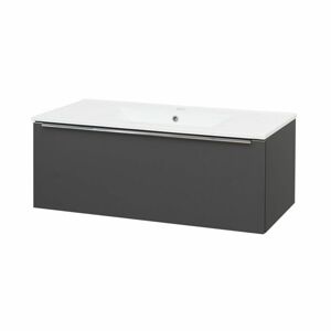 MEREO - Mailo, kúpeľňová skrinka s keramickým umývadlom, antracit, 1 zásuvka, 1010x476x365 mm CN537