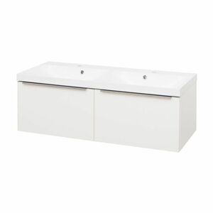 MEREO - Mailo, kúpeľňová skrinka s umývadlom z liateho mramoru 121 cm, biela CN513M