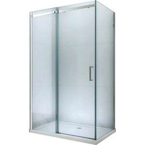 MEXEN/S - Omega sprchovací kút posuvný 130x70 cm, sklo transparent, chróm + vanička 825-130-070-01-00-4010