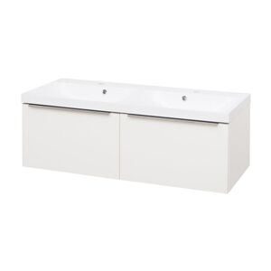 MEREO - Mailo, kúpeľňová skrinka s umývadlom z liateho mramoru 121 cm, biela CN518M