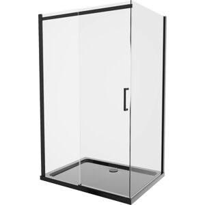 MEXEN/S - Omega sprchovací kút 120x80 cm, transparent, čierna + čierna vanička so sifónom 825-120-080-70-00-4070B