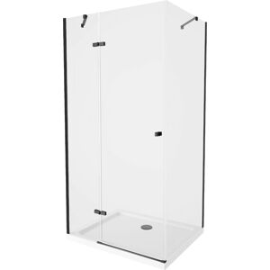MEXEN/S - Roma sprchovací kút 70x100 cm, transparent, čierna + biela vanička so sifónom, 854-070-100-70-00-4010B