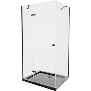 MEXEN/S - Roma sprchovací kút 120x80 cm, transparent, čierna + čierna vanička so sifónom 854-120-080-70-00-4070B