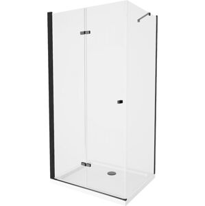 MEXEN/S - Lima sprchovací kút 70x80, transparent, čierna + biela vanička so sifónom 856-070-080-70-00-4010B