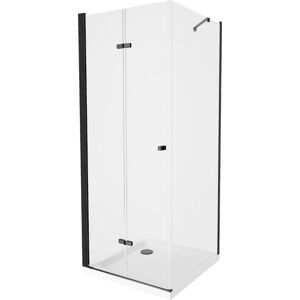 MEXEN/S - Lima sprchovací kút 80x80, transparent, čierna + biela vanička so sifónom 856-080-080-70-00-4010B