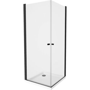 MEXEN/S - PRETORIA duo sprchovací kút 80 x 70, transparent, čierny + vanička vrátane sifónu 852-080-070-70-02-4010B