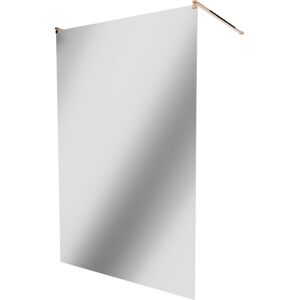 MEXEN/S - KIOTO samostatne stojaca sprchová zástena 100 x 200 cm, zrkadlové, ružové zlato 800-100-002-60-50