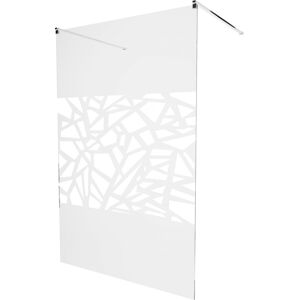 MEXEN/S - KIOTO samostatne stojaca sprchová zástena 120 x 200 cm, transparent/biela vzor 8 mm, chróm 800-120-002-01-85