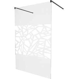 MEXEN/S - KIOTO samostatne stojaca sprchová zástena 120 x 200, transparent/biela vzor 8 mm, čierna 800-120-002-70-85