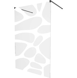 MEXEN/S - KIOTO samostatne stojaca sprchová zástena 120 x 200 cm, transparent/biela vzor 8 mm, čierna 800-120-002-70-97