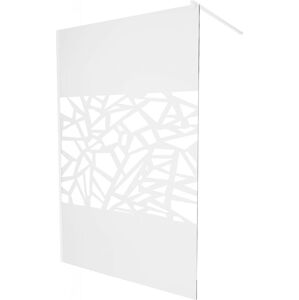 MEXEN/S - KIOTO Sprchová zástena WALK-IN 70 x 200, transparent/biely vzor 8 mm, biela 800-070-101-20-85