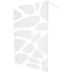 MEXEN/S - KIOTO Sprchová zástena WALK-IN 70 x 200 cm, transparent/biely vzor 8 mm, biela 800-070-101-20-97