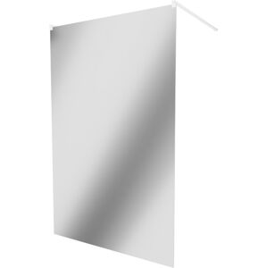 MEXEN/S - KIOTO samostatne stojaca sprchová zástena 110 x 200 cm, zrkadlové 8 mm, biela 800-110-002-20-50