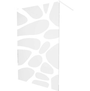 MEXEN/S - KIOTO samostatne stojaca sprchová zástena 120 x 200 cm, transparent/biely vzor 8 mm, biela 800-120-002-20-97