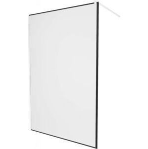 MEXEN/S - KIOTO Sprchová zástena WALK-IN 120 x 200, transparent/čierny vzor 8 mm, biela 800-120-101-20-70