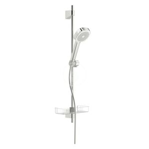 HANSA - Basicjet Set sprchovej hlavice, 1 prúd, hadice a tyče s poličkou, chróm 44770111