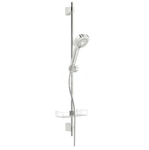 HANSA - Basicjet Set sprchovej hlavice, 3 prúdy, hadice a tyče s poličkou, chróm 44790131