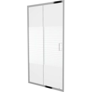 MEXEN - Apia posuvné sprchové dvere 150 cm, pruhy, chróm 845-150-000-01-20