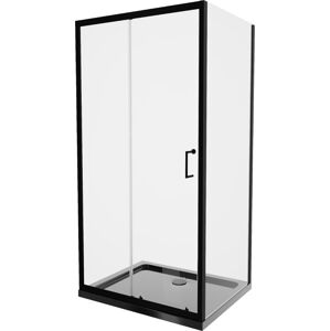 MEXEN/S - Apia Sprchovací kút 130x70 cm, transparent, čierna + vanička so sifónom 840-130-070-70-00-4070B