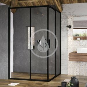 RAVAK - Blix Slim Sprchové dvere, 800x1950 mm, černá/čiré sklo X1XM40300Z1
