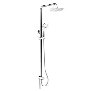 MEREO MEREO - Sprchový set s tyčou, hadicou, ručnou a tanier. hranatou sprchou, biela CB95001SW2
