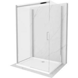 MEXEN/S - OMEGA sprchovací kút 3-stenný 100x80 cm, transparent, chróm + vanička vrátane sifónu 825-100-080-01-00-3s-4010