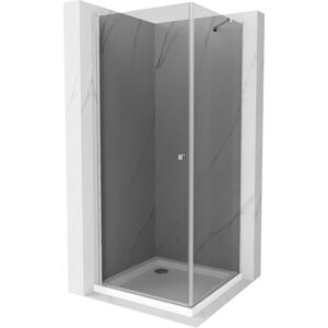 MEXEN/S - Pretória sprchovací kút 70x70 cm, grafit, chróm + sprchová vanička vrátane sifónu 852-070-070-01-40-4010