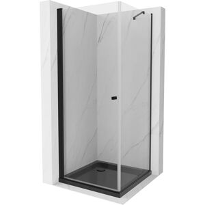 MEXEN/S - Pretória sprchovací kút 70x70 cm, transparent, čierna + sprchová vanička vrátane sifónu 852-070-070-70-00-4070B