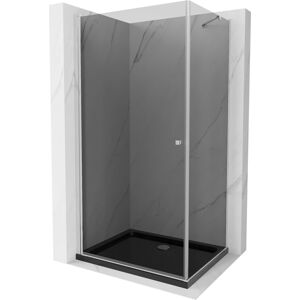 MEXEN/S - Pretória sprchovací kút 70x80 cm, grafit, chróm + sprchová vanička vrátane sifónu 852-070-080-01-40-4070