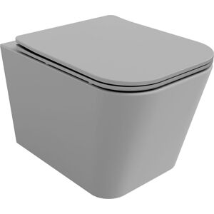 MEXEN - Teo Závesná WC misa Rimless vrátane sedátka s slow, Duroplast, svetlo šedá mat 30854061