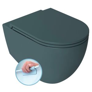 ISVEA - INFINITY závesná WC misa, Rimless, 36,5x53cm, matná zelena Petrol 10NF02001-2P