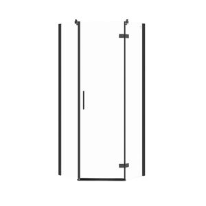 CERSANIT - Päťuholný sprchovací kút JOTA 80X80X195, PRAVÝ, priehľadné sklo, čierny S160-011