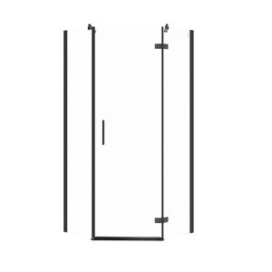 CERSANIT - Päťuholný sprchovací kút JOTA 90X90X195, PRAVÝ, priehľadné sklo, čierny S160-015