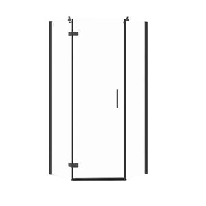 CERSANIT - Päťuholný sprchovací kút JOTA 90x90x195, ĽAVÝ, priehľadné sklo, čierny S160-016