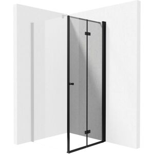 DEANTE - Kerria plus čierna - Sprchové dvere bez stenového profilu, systém Kerria Plus, 80 cm - skladacia KTSXN42P