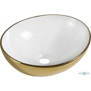 MEXEN - Elza umývadlo na dosku 40 x 33 cm, biela/zlato 21014006