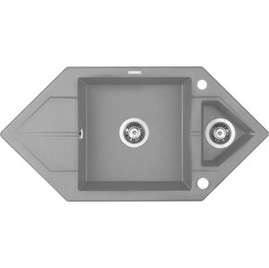 DEANTE DEANTE - Hexon metalický šedý granitový drez, 1,5-miska s odkvapkávačom - Space-Saver ZQP_S653
