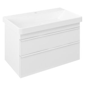 SAPHO - SITIA umývadlová skrinka 75,6x50x44,2cm, 2x zásuvka, biela matná SI080-3131