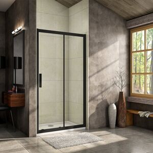 H K - Luxusné posuvné sprchové dvere ALTO BLACK 156-160x195cm L/P so Soft close zatváraním SE-ALTOBLACK160SET