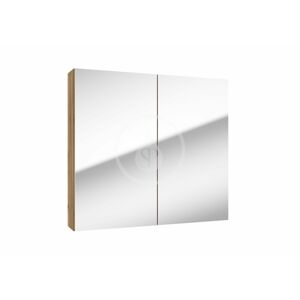 Kielle - Vega Zrcadlová skříňka, 80x73x15 cm, zlatý dub 50118801