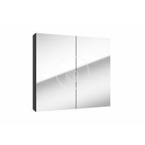 Kielle - Vega Zrcadlová skříňka, 80x73x15 cm, matná černá 50118804