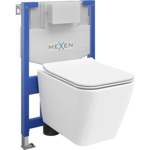 MEXEN/S - WC predstenová inštalačná sada Fenix XS-F s misou WC Cube sedátko softclose, biela 68030924000