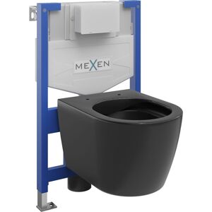 MEXEN/S - WC predstenová inštalačná sada Fenix XS-F s misou WC Carmen, čierna mat 6803388XX85