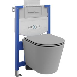 MEXEN/S - WC predstenová inštalačná sada Fenix XS-U s misou WC Rico + sedátko softclose, svetlo šedá mat 68530724061